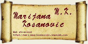 Marijana Kosanović vizit kartica